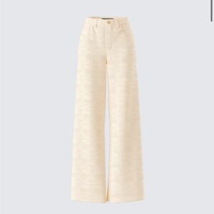 Elegant Cream Wide-Leg Pants